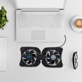thumbnail image 2 of CIMAXIC Portable Foldable Laptop Cooler USB Cooler 2 Fans Computer Stand Chill Mat Notebook Cooling Mat (Black),7.09"X3.94"X0.79", 2 of 4