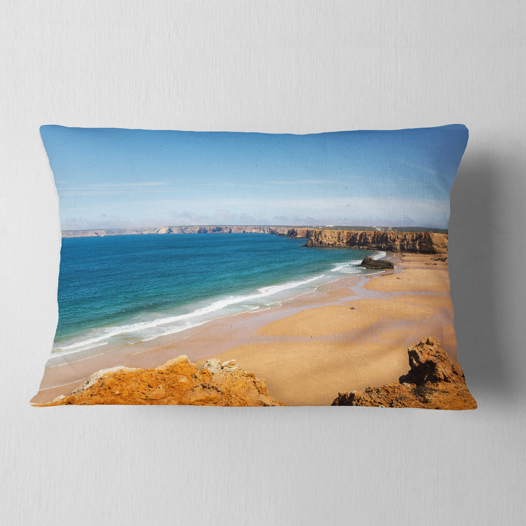 Designart 12" x 20" Multi-color Polyester Throw Pillow