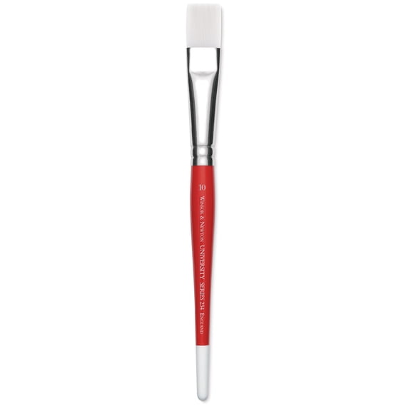 Winsor & Newton University Brush - Flat, Size 10, Short Handle