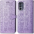 thumbnail image 5 of for Motorola G62 5G Wallet Case, Cat Dog Cartoon Cute Style with ID Card Holder PU Leather Flip Phone Cover Case for Moto G62 5G      Purple, 5 of 14