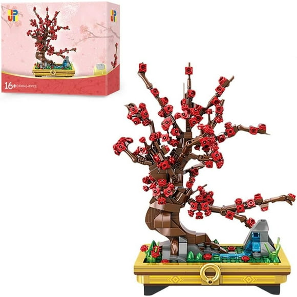 Flower Bouquet Building Set Compatible with Lego, Plum Blossoms Plant Botanical Collection with LED Light, Artificial Flower- 483PCS