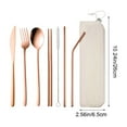 thumbnail image 3 of PONPRNGY 7Pcs Portable Travel Utensils with Case, Stainless Steel Silverware Set for Camping office School Lunch, Including Knife fork Spoon Chopsticks, Reusable and Dishwasher Safe, 3 of 6