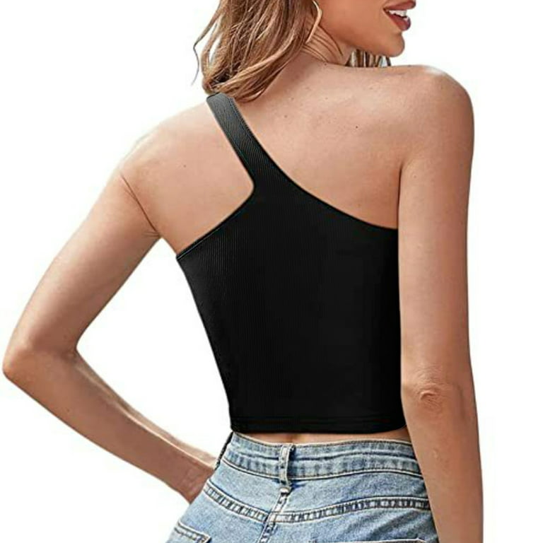 Crop Tanks For Women Black Pit Strip 1PC Workout Camisole Tops