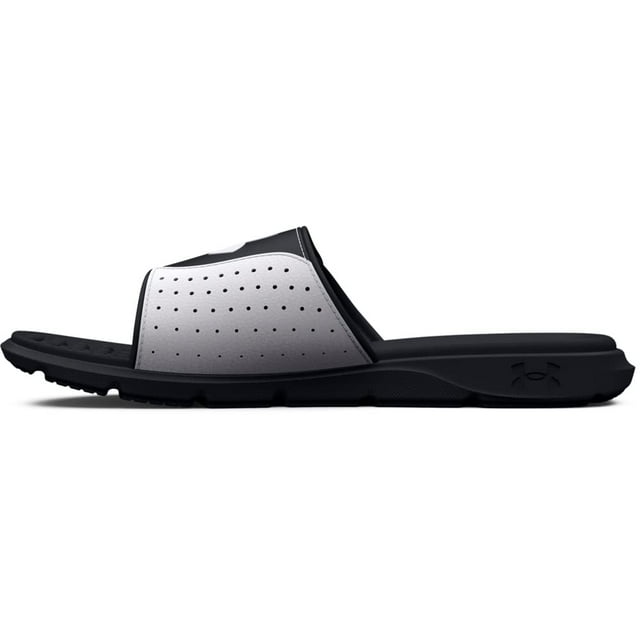 Sandalias Under Armour Ignite Pro Slide para hombre, color blanco y negro
