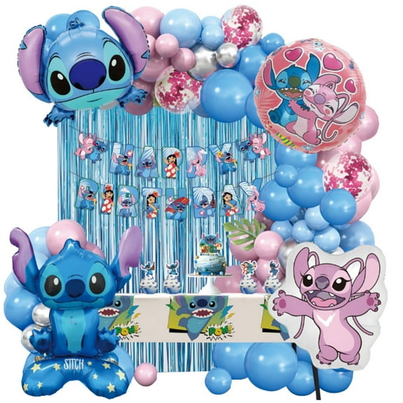 93PCS Stitch Balloon Garland Set, Cute Cartoon Pink,  Party Decoration