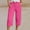 Hot Pink, variant on Women's Linen Casual High Waist Capris with Pockets (Light Pink M)
