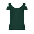 thumbnail image 5 of TKLPEHG Summer Tops for Women V-Neck Cold Shoulder Top Short Sleeve T Shirt Loose Lightweight Casual Comfy Fashion Solid Color Blouses (Green,M), 5 of 7