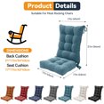 thumbnail image 2 of Millsilo 38" x 17" x 3" Indoor Tufted Rocking Chair Cushion & Seat Pad with Non-Slip Base & Secure Ties — Blue, 2 of 9