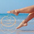 thumbnail image 4 of Women's Anklets 3 Layer Simplicity Beach Feet Jewelry for Fashion-Forward Individuals, 4 of 4