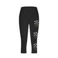 thumbnail image 4 of ClodeEU Women's Print Stretch Tight Capri Pants,Elastic Low Waist Knee Length Yoga Pants Black 06,Womens Plus XXXL, 4 of 4