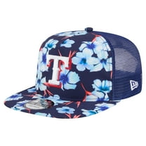 Men's New Era Royal Texas Rangers Adventure Pattern Golfer Trucker Snapback Hat