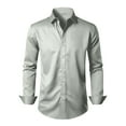 thumbnail image 6 of purcolt Mens Silk Satin Dress Shirts Long Sleeve Button Down Shirt Party Prom Wedding Shirt, 6 of 9