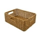 thumbnail image 2 of Cesta de almacenamiento de ratán con asas, cesta rectangular de imitación de ratán, cesta para frutas Oscuro 38x26x13cm, 2 of 9