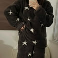 thumbnail image 2 of Lopecy-Sta Womens Sleepwear Top Fuzzy Loungewear Star Daily Comfortable Wool Winter Warm Home Clothes Pajamas Long Sleeve Top, 2 of 4