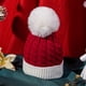 thumbnail image 5 of Gorro de invierno acanalado para mujer, gorro cruzado de punto grueso con pompón, gorro suave y cálido, 5 of 6