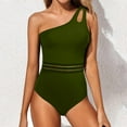 thumbnail image 2 of One Piece Swimsuit Women Slanted Shoulder Hollow 1 Piece Swimsuit, 2 of 5