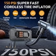 thumbnail image 4 of KOPUO-X Jump Starter 9000A Peak 12V for All Gas & 12L Diesel, 150PSI Air Compressor, Safety Hammer & 500LM LED Flashlight, Portable Grey with Handle, 4 of 9