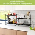 thumbnail image 4 of Expandable Cabinet Shelf  Rack, Stackable Kitchen Countertop  Storage Shelves, Adjustable Height Pantry Counter Shelf Riser Spice Rack (Black, 2 Pack), 4 of 6
