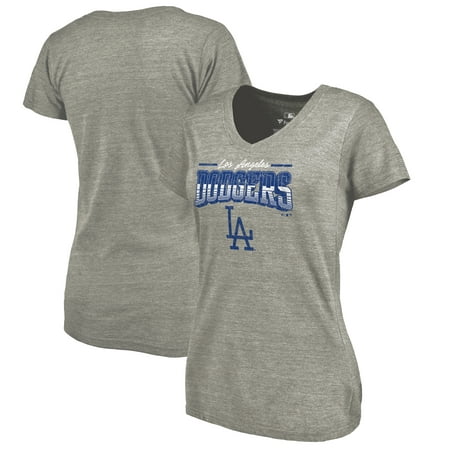 Los Angeles Dodgers Fanatics Branded Women's Cooperstown Collection Season Ticket Tri-Blend V-Neck T-Shirt - Heathered