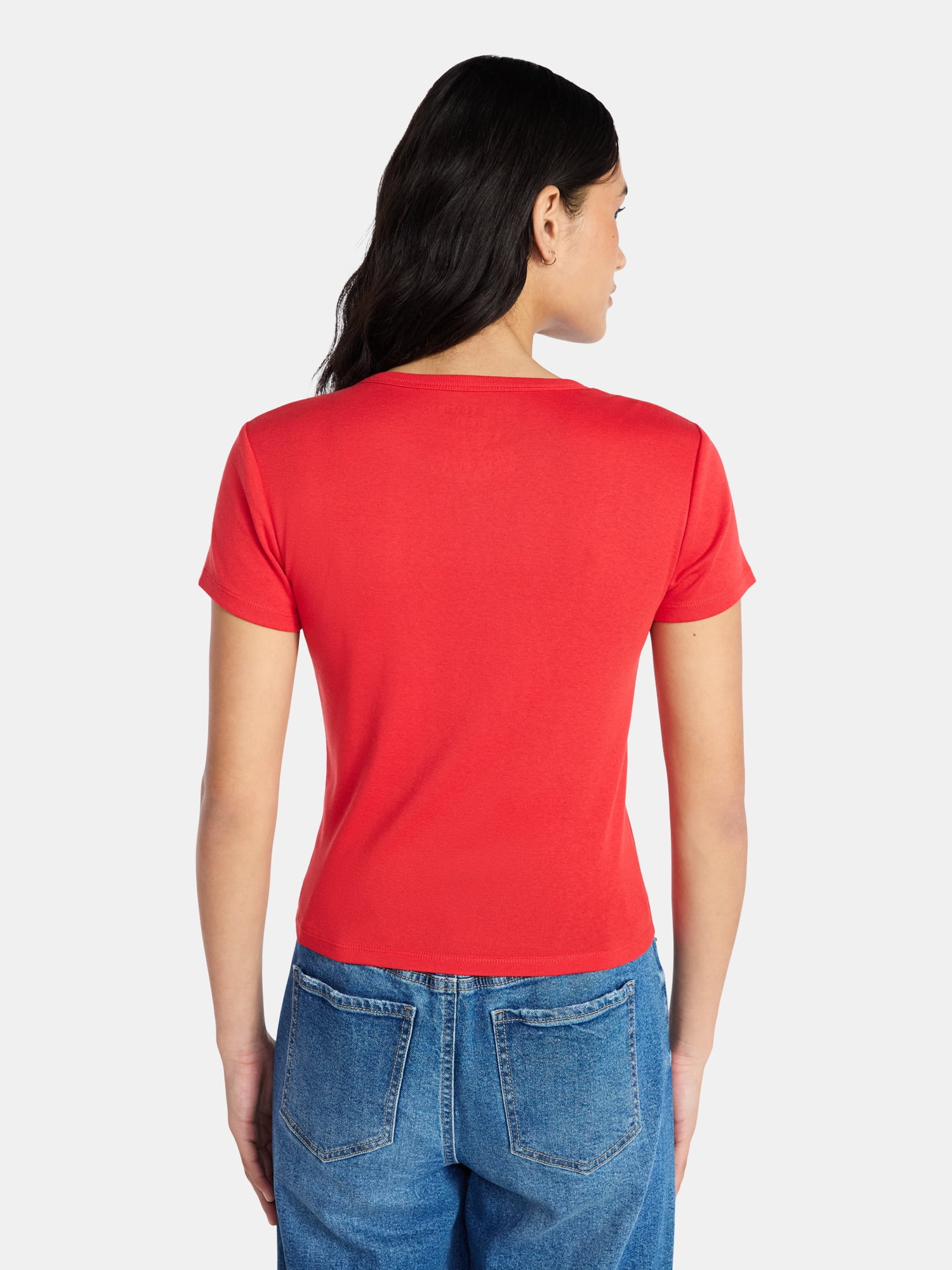 Social Edition Women's American Cherry Pie Graphic Tee with Short Sleeves, Sizes XXS-XXL