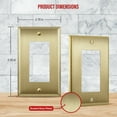thumbnail image 4 of ENERLITES Decorator Switch or Outlet Metal Wall Plate, Stainless Steel, Corrosion Resistant, Size 1-Gang 4.50" x 2.76", 7731-BB-10PCS, 302 Brushed Brass, Gold (10 Pack), 4 of 4