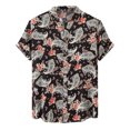 thumbnail image 1 of Blusa informal de manga corta con estampado floral para playa y botones para hombre Pompotops oipoqjl47313, 1 of 1