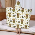 thumbnail image 5 of White Highland Cow Sunflower Hat Pattern Hooded Bath Towel，50"x30" for Ages 3 To 12 Kids, Quick Dry Lightweight Soft Microfiber Hood Beach Towel Cover Up for Kids, 5 of 7