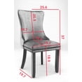 thumbnail image 3 of 2 Piece Velvet Dining Chair, Button Tufted Upholstered Accent Living Room Chair with Nail Head Trims, Modern Wingback Side Chair with Solid Wood Legs for Kitchen Dining Room Bedroom, Black, 3 of 7