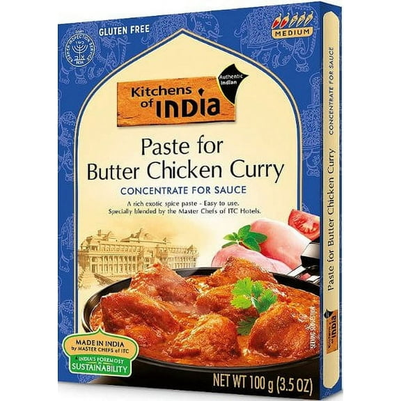 Kitchens of India - Paste for Butter Chicken Curry 3.5 oz pack Pack of 3