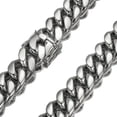 thumbnail image 1 of CUITING 6-22mm Mens Hip Hop Stainless Steel Miami Cuban Link Chain Necklace Silver Color-32 in-20mm, 1 of 8