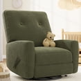 thumbnail image 4 of Recliner Chair, 360° Swivel Rocking Glider Chair for Adults with Adjustable Backrest & Footrest, Cozy Corduroy Upholstered Armchair for Living Rooms, Bedrooms, Apartments, Green, 4 of 7