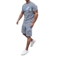 thumbnail image 5 of Afdoent Mens 2 Piece Sets Comfortable Short Sleeve T Shirt And Shorts Summer Outfit Oversized Sports Clothing Mens Fitness Suit Beach Clothes Comfort, 5 of 6