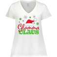 thumbnail image 3 of Inktastic Glamma Claus with Christmas Santa Hat and Snowflakes Women's Plus Size V-Neck T-Shirt, 3 of 5