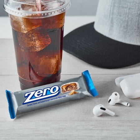 ZERO WHITE FUDGE, CARAMEL, PEANUT AND ALMOND NOUGAT CANDY, BAR 1.85 OZ