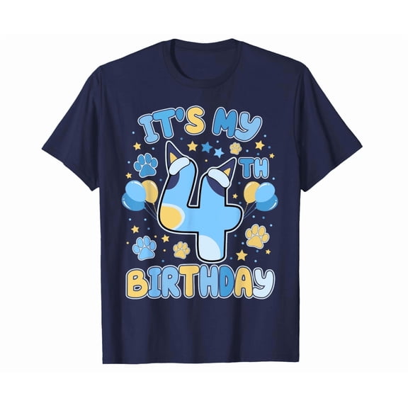 4Th Birthday Boy Blue Dog Theme Party Four Cool 4 Year Old Shirt All Size S-5Xl