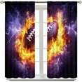 thumbnail image 3 of Sports Ball Boys Curtain for Room Basketball Football Baseball Hockey Rugby Black Red Blackout Kids Room Window Treatment Boys 27.5x63in,2 Panel Set, 3 of 6