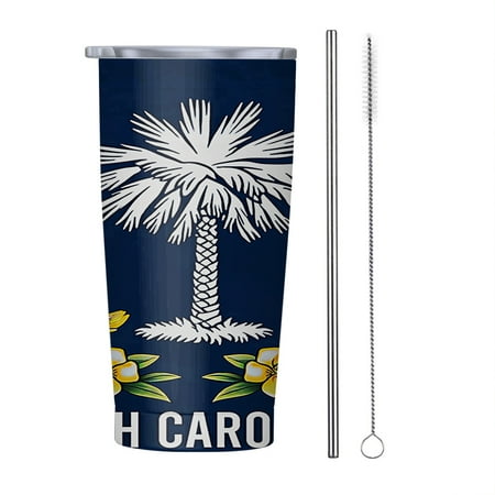 

South Carolina Yellow Jessamine Flowers 20oz Tumbler Insulated Stainless Steel Water Bottle Portable Travel Coffee Tea Mug Cup