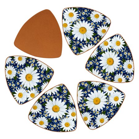 

YZUOUZY Coasters Coaster 6 PCS Triangle Coffee Table Coasters Summer White Blowing Floral Flowers