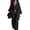 Black, variant on Women's 3 Piece Set Open Front Long Sleeve Duster Coat Cardigans V Neck Tops Drawstring Elastic Waist Long Pants Casual Summer Beach Sets Beige L