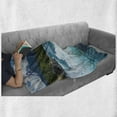thumbnail image 6 of Nature Soft Flannel Fleece Throw Blanket, Flowing River Rapids Cloudy Snowy Mountain Forest Trees Wildlife Theme, Cozy Plush for Indoor and Outdoor Use, 60" x 80", White Green Grey, by Ambesonne, 6 of 6
