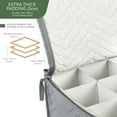 thumbnail image 6 of LotFancy 2Pcs Stemware Storage Containers for 24 Wine Glasses, Deluxe Quilted Storage Case, Gray, 6 of 9