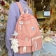 thumbnail image 5 of Mochila informal para mujer, mochilas escolares de moda con colgante de medalla para deporte (rosa), 5 of 8