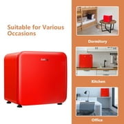 Costway 1.6 Cubic Feet Compact Refrigerator Reversible Door Mini Fridge Red