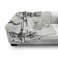 thumbnail image 3 of Eiffel Tower Soft Flannel Fleece Throw Blanket, Paris Sketch Style Cafe Restaurant Landmark Canal Boat Lantern Retro Print, Cozy Plush for Indoor and Outdoor Use, 50" x 60", Black White, by Ambesonne, 3 of 6