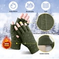 thumbnail image 2 of Guantes Evridwear con pantalla táctil sin dedos, 3 pares, color verde militar, 2 of 6