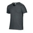 thumbnail image 4 of 6752 Anvil Adult Triblend V-Neck T-Shirt - Heather Dark Grey - XS, 4 of 5