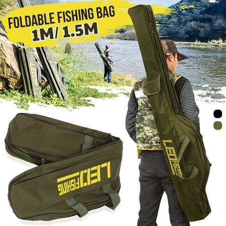 150cm Portable Folding Fishing Rod Carrier Oxford Cloth Fishing Bag Rod Reel Tool Shoulder Storage (Best Way To Fold Clothes)