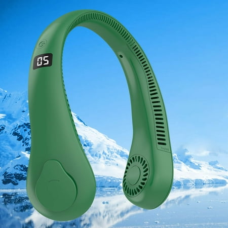 

Tepsmf Usb Fan Neck Portable Rechargeable Dua Effect Neck Protector Hand Free Cooler 1200mha Battery
