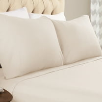 BNM Solid Flannel Cotton Pillowcases, Set of 2, King, Ivory