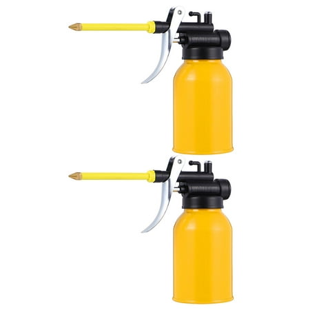 

2 Pcs 250ml High Pressure Oil Pot Pump Oil Can Aluminium Oiler(Yellow)